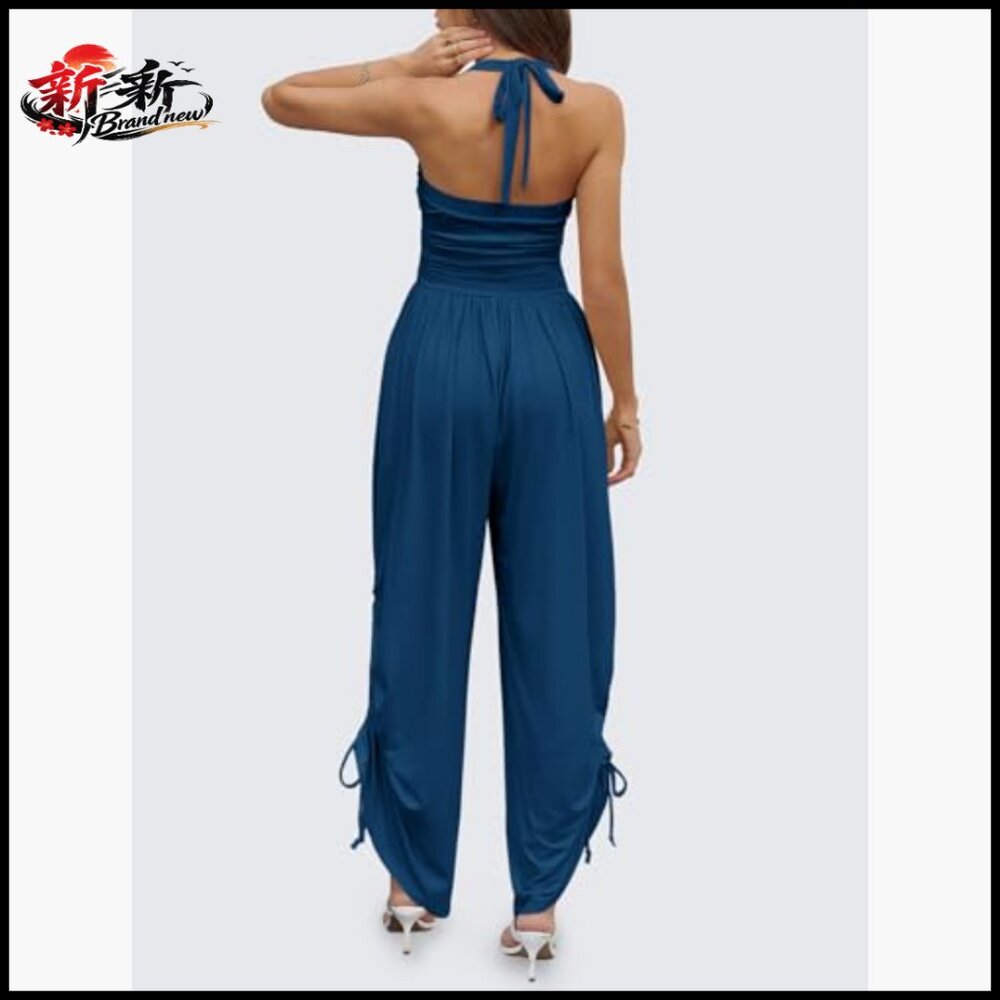 Polyester Viscose Elastane Halter Strap Side-Cinc… - image 3